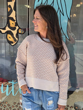 Load image into Gallery viewer, Geometric Check Sweater-Ivory