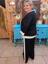 Load image into Gallery viewer, Umgee Black Ivory Matching Set – Wide Leg Pants & 3/4 Sleeve Top