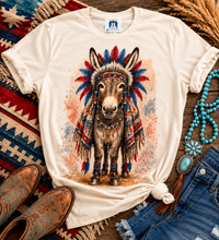 Load image into Gallery viewer, Donkey with Headdress Tee