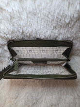 Load image into Gallery viewer, Zidana Elko Braided Veg Tanned Leather Wallet-Olive Green