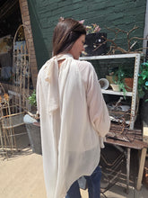 Load image into Gallery viewer, Chiffon Cold Shoulder High-Low Top-Cream