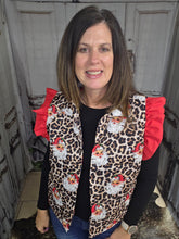 Load image into Gallery viewer, Santa And Leopard Puffer Vest