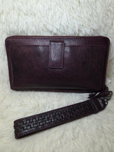 Load image into Gallery viewer, Zidana Elko Braided Veg Tanned Leather Wallet-Merlot Smoke