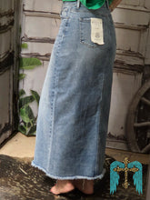 Load image into Gallery viewer, Risen High Rise Long Denim Skirt