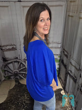 Load image into Gallery viewer, Solid Raw Hem Top-Royal Blue