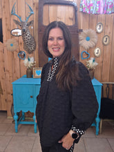 Load image into Gallery viewer, Umgee High Neck Top With Polka Dot Band/Trim