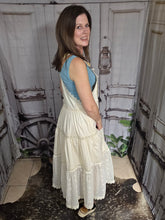 Load image into Gallery viewer, Laced And Tiered Overall Maxi Dress-Champagne