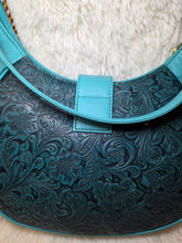 Load image into Gallery viewer, Alanna Embossed Leather Bag-Turquoise