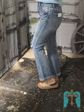 Load image into Gallery viewer, Risen High Rise-Crop Bootcut Frayed Jeans