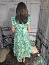 Load image into Gallery viewer, Kelly Green Floral Maxi Dress