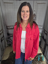 Load image into Gallery viewer, Denim Shackets-Red