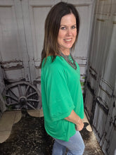 Load image into Gallery viewer, Solid Raw Hem Top-Kelly Green