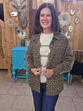 Load image into Gallery viewer, Very J Leopard Mocha Button Down Top