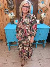 Load image into Gallery viewer, Umgee Olive Floral Tiered Maxi Dress