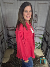 Load image into Gallery viewer, Denim Shackets-Red