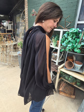 Load image into Gallery viewer, Chiffon Cold Shoulder High-Low Top-Black