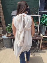 Load image into Gallery viewer, Chiffon Cold Shoulder High-Low Top-Cream