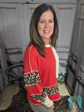 Load image into Gallery viewer, French Terry Mix And Match Top With Leopard Print