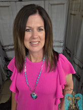 Load image into Gallery viewer, Ruffled Sleeve Solid Top-Hot Pink