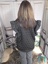 Load image into Gallery viewer, Quilted Knit Ruffle Sleeved Vest-Black