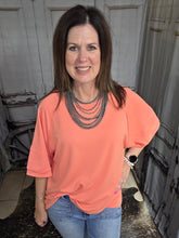 Load image into Gallery viewer, Solid Raw Hem Top-Apricot