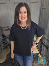 Load image into Gallery viewer, Modal Soft Knit Bubble Sleeved Top-Black