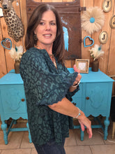 Load image into Gallery viewer, Umgee Teal Leopard Whisper Top