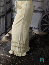 Load image into Gallery viewer, Oatmeal Linen Pant With Ruffles