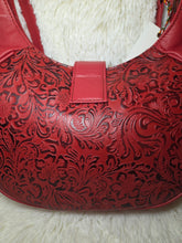 Load image into Gallery viewer, Alanna Embossed Leather Bag-Red