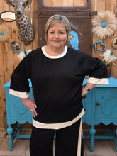 Load image into Gallery viewer, Umgee Black Ivory Matching Set – Wide Leg Pants & 3/4 Sleeve Top