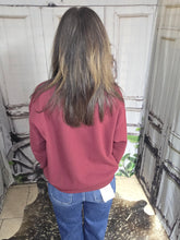 Load image into Gallery viewer, Western Bootstitch Embroidered Sweatshirt-Burgundy