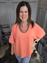 Load image into Gallery viewer, Solid Raw Hem Top-Apricot