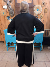 Load image into Gallery viewer, Umgee Black Ivory Matching Set – Wide Leg Pants & 3/4 Sleeve Top
