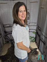 Load image into Gallery viewer, Boyfriend V Neck Tee-White