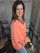 Load image into Gallery viewer, Solid Raw Hem Top-Apricot