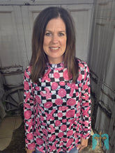 Load image into Gallery viewer, Checkered Pink Concho Mesh