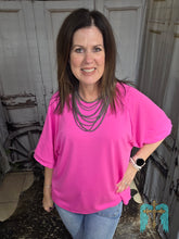 Load image into Gallery viewer, Solid Raw Hem Top-Hot Pink