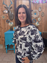 Load image into Gallery viewer, Rodeo Dotty Top With Horses