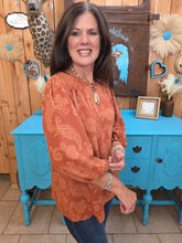 Load image into Gallery viewer, Umgee Desert Bloom Terracotta Blouse