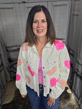 Load image into Gallery viewer, Corduroy Jacket With Hearts-White