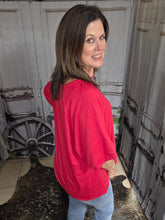 Load image into Gallery viewer, Solid Raw Hem Top-Red