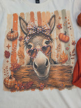 Load image into Gallery viewer, Fall Donkey Bling Graphic Tee with Leopard Bow