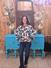 Load image into Gallery viewer, Rodeo Dotty Top With Horses - Jeans Jewels and Jesus Boutique