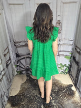 Load image into Gallery viewer, Ruffled Cap Sleeve Mid-Length Dress-Green - Jeans Jewels and Jesus Boutique