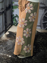 Load image into Gallery viewer, Rust Flower Patchwork Terry Knit Pant - Jeans Jewels and Jesus Boutique