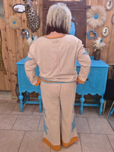 Load image into Gallery viewer, Sage & Fig Stardust Tan with Turquoise Star Lounge Set - Jeans Jewels and Jesus Boutique