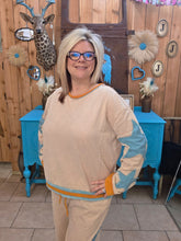 Load image into Gallery viewer, Sage & Fig Stardust Tan with Turquoise Star Lounge Set - Jeans Jewels and Jesus Boutique