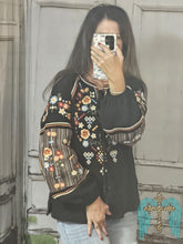 Load image into Gallery viewer, Savannah Jane Floral Garden Top-Black - Jeans Jewels and Jesus Boutique