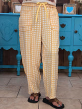 Load image into Gallery viewer, Soft Brushed Checkered Barrel Knit Pants-Yellow - Jeans Jewels and Jesus Boutique