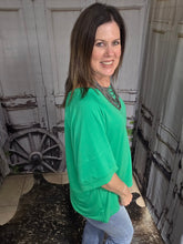 Load image into Gallery viewer, Solid Raw Hem Top-Kelly Green - Jeans Jewels and Jesus Boutique